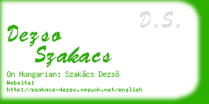 dezso szakacs business card