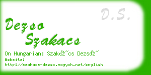 dezso szakacs business card